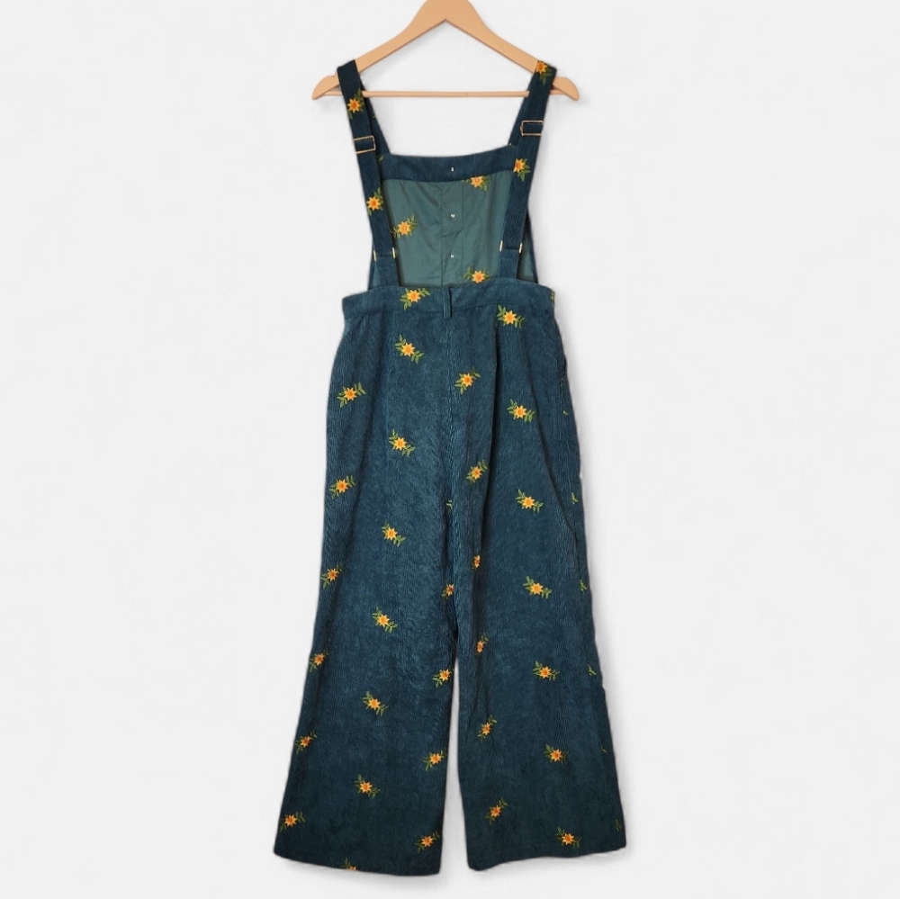 CIDER Women’s Corduroy Square Neck Floral Pattern Jumpsuit, size M - Picture 2 of 15